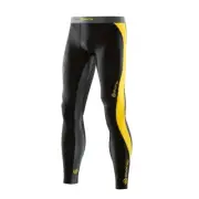 CLEARANCE!! SKINS DNAMIC MENS COMPRESSION LONG TIGHTS - BLACK / CITRON
