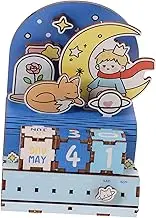 TOGEVAL 1pc Adorable Wooden Perpetual Calendar for Home Decor Desktop Calendar Rotating Date Blocks Rustic Tabletop Decoration for Living Room Office