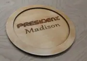 1X President Madison CB Engraved D-104 Microphone Coaster
