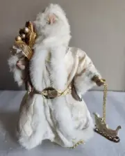 Trim A Home Victorian Santa 12” Christmas Tree Topper•Gold Ivory & White• Kmart