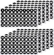 LUTER 10 Sheets Number Stickers 5 Sets of 1-100 Vinyl Number Sticker Waterproof Labels for Sorting, Organizing, Storage Boxes, Lockers, Indoor& Outdoor, Office&School Supplies (Black, 1 inch)