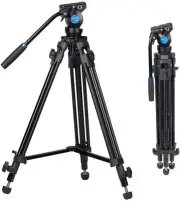 SIRUI SH05 Video Tripod with 360°Fluid Head 55.1″Tripod,Max Load 13.2lbs