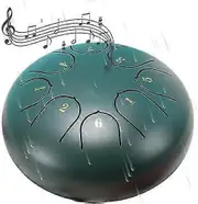 Rain Drum for Outside Garden,Chakra Drum for Rain Outdoor, Drum Rain Chime Waterproof chakra Drum 6 Inches 8 Notes Green