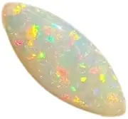 [INDIA MADE] 7.25 Ratti 6.55 Carat Opal Stone Certified Natural Fire Aa++ Quality White Astrological Australian Opal Loose Gemstone For Men & Women-B0C1741BGM, Silver, Created Sapphire