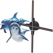 3D Hologram Fan, 3D Hologram LED Fan Projector, Holographic Fan Advertising Support APP+Remote+Bluetooth Audio+Splicing for Store, Halloween, Christmas,62cm