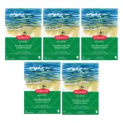 5x Derwent Academy Craft/Art Watercolour Paper Pad A4 Portrait 12 Sheet 300Gsm