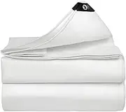 Waterproof White Tarp 2m x 2m 2m x 3m 2m x 6m Thicken Canvas Tarpaulin, Multipurpose Protective Cover for Emergency Rain Shelter Camping Tarpaulin(3x5m(9.8ftx16.4ft))