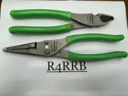 Snap-on Tools USA NEW 2pc GREEN Soft Grip Plier & Cutter Lot Set 388ACF LN47ACFG