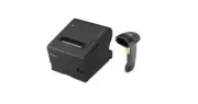Epson TM-T88VII-612 Desktop Direct Thermal Printer + Zebra LS2208 Black with Sta