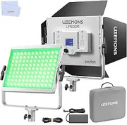 Godox Litemons LP600R RGB LED Light Panel with App Control, 60W Studio Photo Lighting with Privacy Screens, 1800K - 10000K, 14 FX Modes, 360° Rotatable, CRI 96+ TLCI 96+ (LP600R)