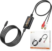 Neoteck 5.9ft/1.8m Optical to RCA Cable 192kHz DAC Converter Spdif/Toslink to Analog Stereo L/R RCA with Built-in Audio Amplifier Chipset and RCA Cable fo HDTV Set Top Box DVD-Female Output