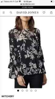 Witchery Euphoria Print Blouse Size 6 Brand New With Tags Attached