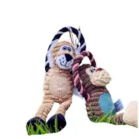 在飛比找momo購物網優惠-【May shop】2入組 寵物絨毛玩具 猴子互動發聲玩具(
