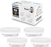 LVWIT GX53 LED Lamp 6.5 W Warm White, GX53 Light Bulb, Non-Dimmable Spot, 650 LM, Replacement 50 W Bulb, 3000 K, 110 Degrees, CRI> 80, GX53 Recessed Spotlight for Cabinet Lights, Pack of 4
