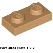 Lego 1x 3023 Medium Nougat Plate 1 x 2 75290
