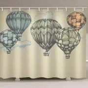 Whole Picture Gray Dark 3D Shower Curtain Waterproof Fabric Bathroom Decoration