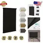 29''W x 50''H Black Honeycomb Cellular Window Shades - Noise Reduction & Privacy