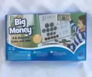 NEW Big Money Educational Activity 3-D Magnetic Coins & Bills Ages 5+ / EI-3063