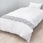 nishikawa PI24450603 Duvet Cover, Double Washable, 100% Cotton, Wedgwood, Strawberry, Ink Blue, Smooth Touch, Delicate Embroidery, Easy to Put on and Take Off, Quick Snap, Made in Japan, Blue