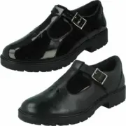 Girls Clarks Dempster Bar T-Bar School Shoes