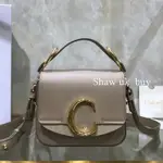 二手正品CHLOE 蔻依 BAG C 大象灰 小牛皮 迷你 方胖子 郵差包 肩背包 斜背包 手提包 女包 盒子包