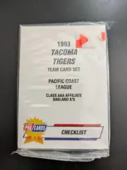 1993 Fleer/ProCards Tacoma Tigers Minor League Team Set - AAA Oakland A's