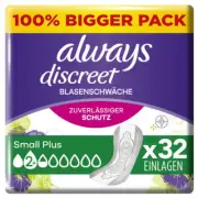 Always Discreet Incontinence Small Plus Big Pack Adapting 32 Piece