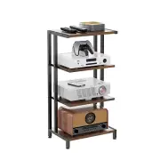X-cosrack 4-Tier AV Media Stand Corner Shelf Wooden Corner Shelves Component ...