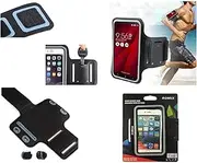 Professional Cover Neoprene Waterproof Armband Wraparound Sport with Buckle Compatible with Sharp AQUOS R LTE 605SH (Sharp POLNAREFF) - Black