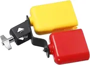 FUNOMOCYA Plastic Percussion Set Jam Block Sambago Bell Cowbell Latin Drum Dual Mounted Bell Music Education