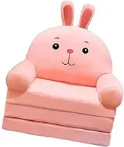 Perfk Kids Foldable Sofa Bed,Fold Out Sofa Chair Soft Comfortable Armchair Toddler Couch for Girls Boys Living Room Playing Bedroom, Pink