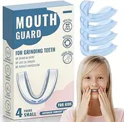 Blue Kids Mouth Guard for Clenching Grinding Teeth,4 Pack Comfortable Kids Night Guard,Moldable Child Bite Guard for Clenching Teeth,Mouthguard for Kids
