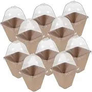 PHENOFICE 10pcs Nursery Cup Plants Garden Pots Mini Pots for Plants Starting Potato Growing Containers Mini Planters Planter Pulp Beige
