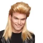 Mens Adult Halloween Wig Blonde Mullet Nightclub Costume Accessory