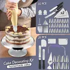 26/35PCS Cake Decorating Tool Turntable Stand Kit Baking Icing Piping Nozzles