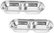 WEKADRIN Elegant Stainless Steel Seasoning Dishes Condiment Organizer for Family Restaurant Use