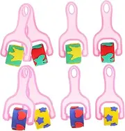 jojofuny 8Pcs Painting Stampers Art Sponge Rollers for DIY Crafts Easy to Clean with Handles for Childrens Drawing and Hand Print Projects