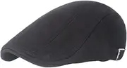 [Lifup] Men's Solid Newsboy Hat Cotton Flat Cap Gatsby Ivy Golf Cabbie Hat