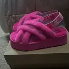 NWT RARE Women Platform Ugg Disco Cross Slide Slipper Shoe Size 41 Taffy Pink