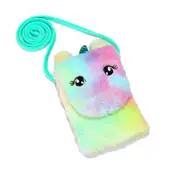 Nevenka Girls Soft Plush Unicorn Crossbody Coin Purse-Green