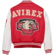 Men's Avirex Wildcat Varsity Jacket: Lambskin Bomber Jacket