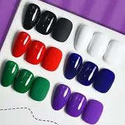 JODSONE 10ml Gel Nail Polish Set 6 Colors Black White Red Deep Blue Dark Green Deep Purple All Seasons Neutral Soak off LED Lamp Gel Manicure Set for Nail Art