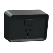 Clipsal Iconic Outdoor Single Weatherproof Powerpoint Black | O3015-BK