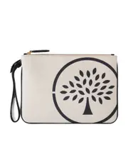 Tree-print canvas makeup bag One size White