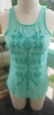 Nordstrom NWT Gianni Bini Aztec Mint Top Size Small