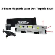Johnson Level 3-Beam Magnetic Laser Dot Torpedo Level Aluminum Frame