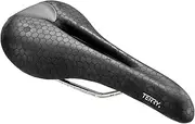 Terry Fly Ti Bicycle Saddle | Bicycle Seat Optimized for Men - Flexible & Comfortable | Multy-Density Foam, Central Relief Zone, Ergonomic Design, Waterproof Black Leather