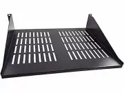 CNAweb 2U 19-Inch Vented Rackmount Shelf for Network Cabinet Rack 15" Deep
