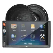 Dual Double Din Car Stereo Bundle with 6.5" Speakers, Double Din, Bluetooth