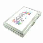 Look For Rainbow Em1 Cigarette Case with Built in Lighter Metal Wallet